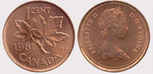 1 cent 1985-Pointed 5 Elizabeth II Copper Price - Canada Copper Coin Value