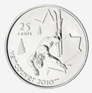 25 cents 2008 - Freestyle Skiing Elizabeth II