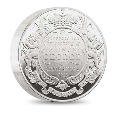 Royal Christening 2013 UK Euro 5 Platinum Proof Piedfort Coin      