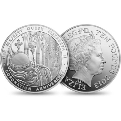 2013 UK 60th Anniversary of Coronation Silver Proof 5oz Coin