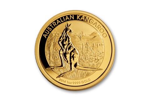 2014 Australia 1-oz Gold Kangaroo BU