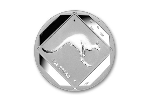 2013 Australia 1-oz Silver Kangaroo Road Sign BU