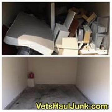 Before and after junk removal job