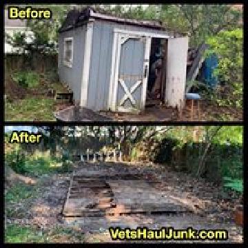 Before and after junk removal job